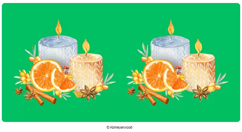 Bisakah Anda mengidentifikasi 3 perubahan halus dalam gambar cat air lilin beraroma jeruk ini dalam waktu kurang dari 9 detik?