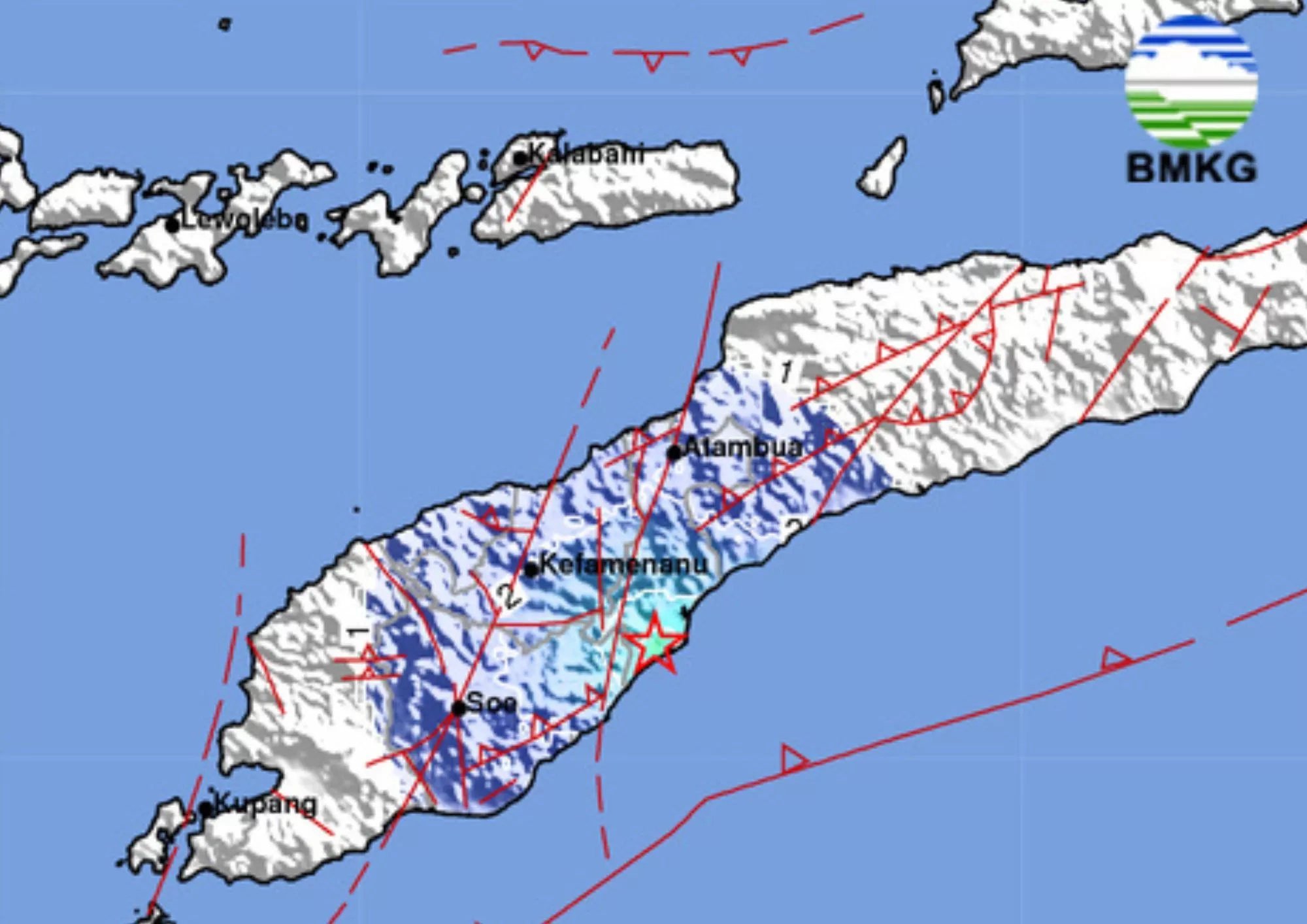 Gempa Bermagnitudo 4,4 Mengguncang Malaka NTT Malam Ini, Gempa Darat Kedalaman 10 Km