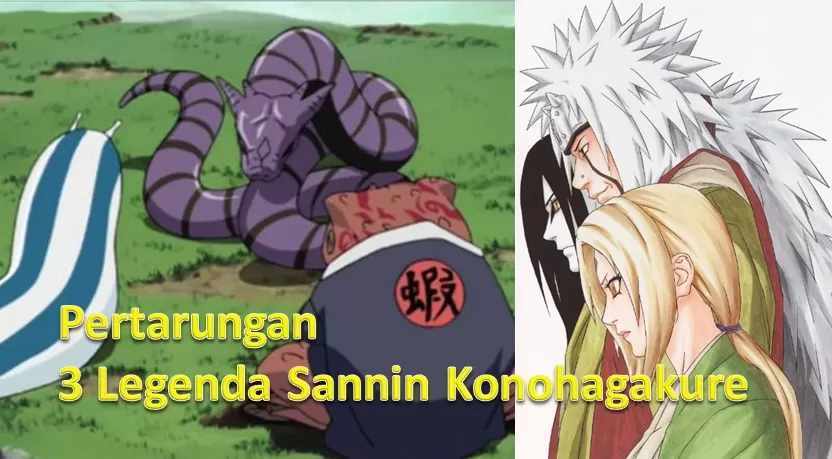 Pertarungan Epik: 3 Legenda Sannin Jiraiya dan Tsunade Melawan Orochimaru Dalam Anime Naruto   