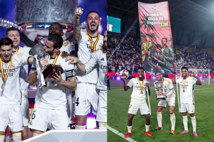 Real Madrid Jungkalkan Barcelona 4-1 di Final Piala Super Spanyol, Aksi Jude Bellingham Ambil Poster GTA 6 Jadi Sorotan