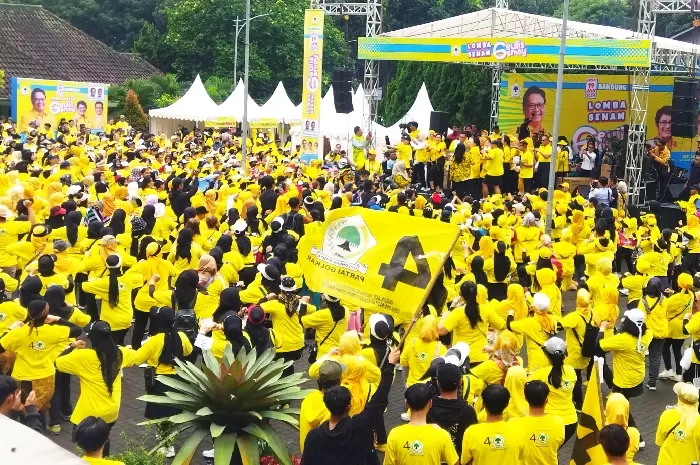 Ribuan Emak-emak di Bandung Meriahkan Senam Gemoy Golkar, Siap Menangkan Prabowo-Gibran