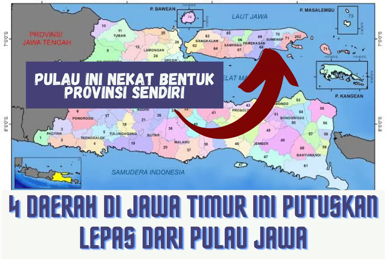 Jawa Timur Mengecil? 4 Daerah di Jatim Ini Diisukan Bentuk Provinsi Baru dan Pisah dari Pulau Jawa, Lokasinya 179,1 KM dari Malang