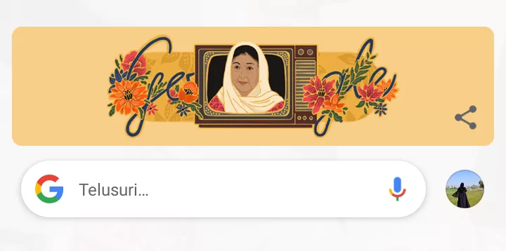 Mak Nyak Si Doel Abadi di Google Doodle, Rayakan Ulang Tahun Aminah Cendrakasih