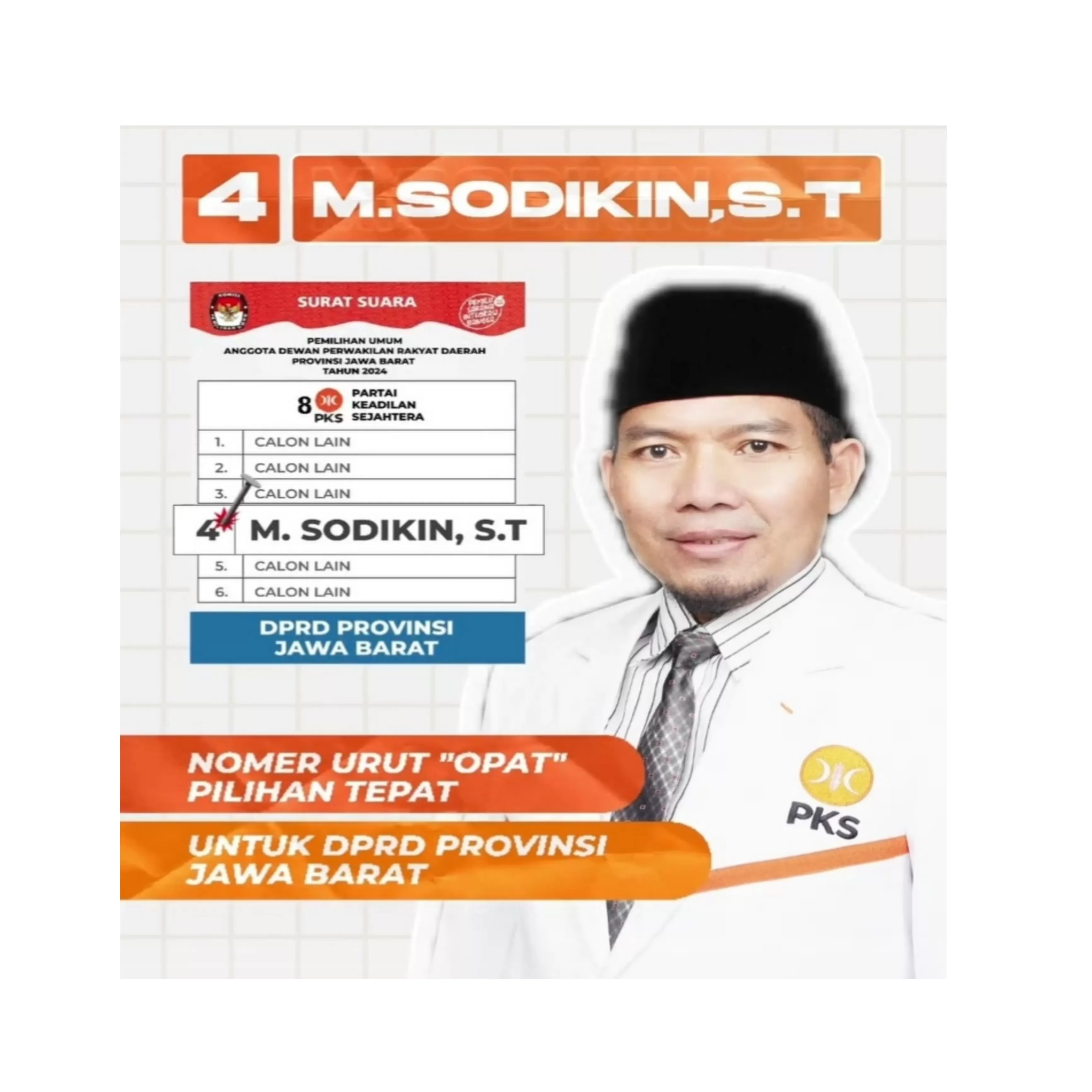 Simak Rekam Jejak Caleg DPRD Provinsi Jawa Barat Partai PKS Nomor Urut 4, Mohammad Sodikin ST
