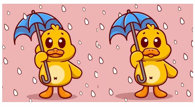 Tes Penglihatan, Ayo Temukan 3 perbedaan antara gambar bebek dan payung dalam 6 detik!