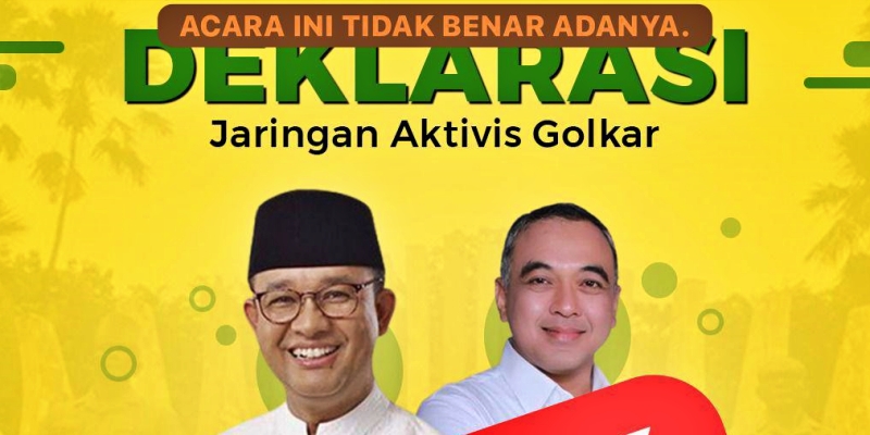 Kabar Deklarasi Anies-Zaki, Golkar: Hoax!